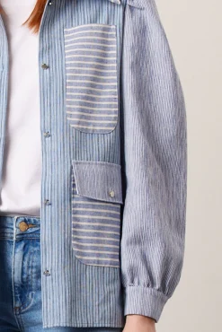 Stella Nova Aio Light Blue Striped Shirt* Denim