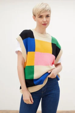 Stella Nova Alberte Checks Knitted Vest* Knitwear & Sweatshirts