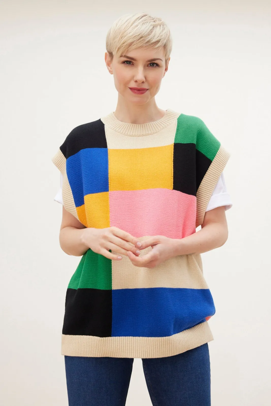 Stella Nova Alberte Checks Knitted Vest* Knitwear & Sweatshirts