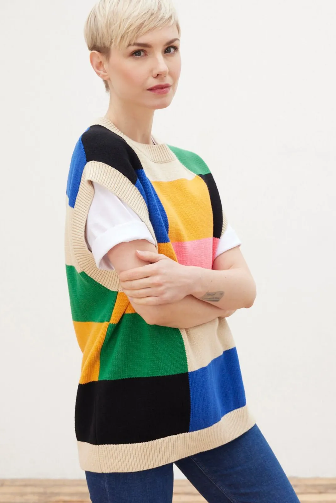 Stella Nova Alberte Checks Knitted Vest* Knitwear & Sweatshirts