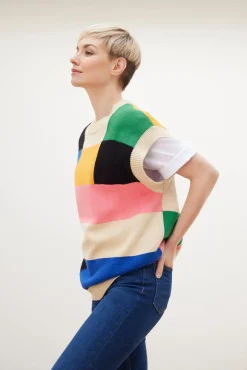 Stella Nova Alberte Checks Knitted Vest* Knitwear & Sweatshirts