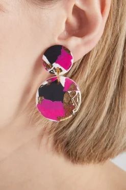 No Shrinking Violet Strike Out Ageism Charity Pink, Black & Gold Medium Earrings* Earrings