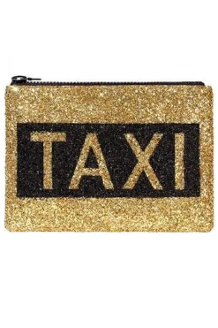 I KNOW THE QUEEN Taxi Glitter Clutch Bag* Bags