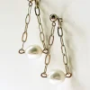 Hattie Buzzard Trapeze Pearl Drop Gold Hoop Earrings* Earrings