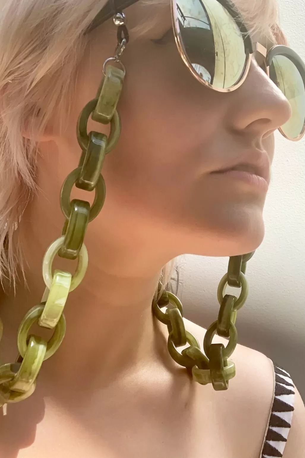 Coti Vision Abbracci Fern Green Glasses Chain