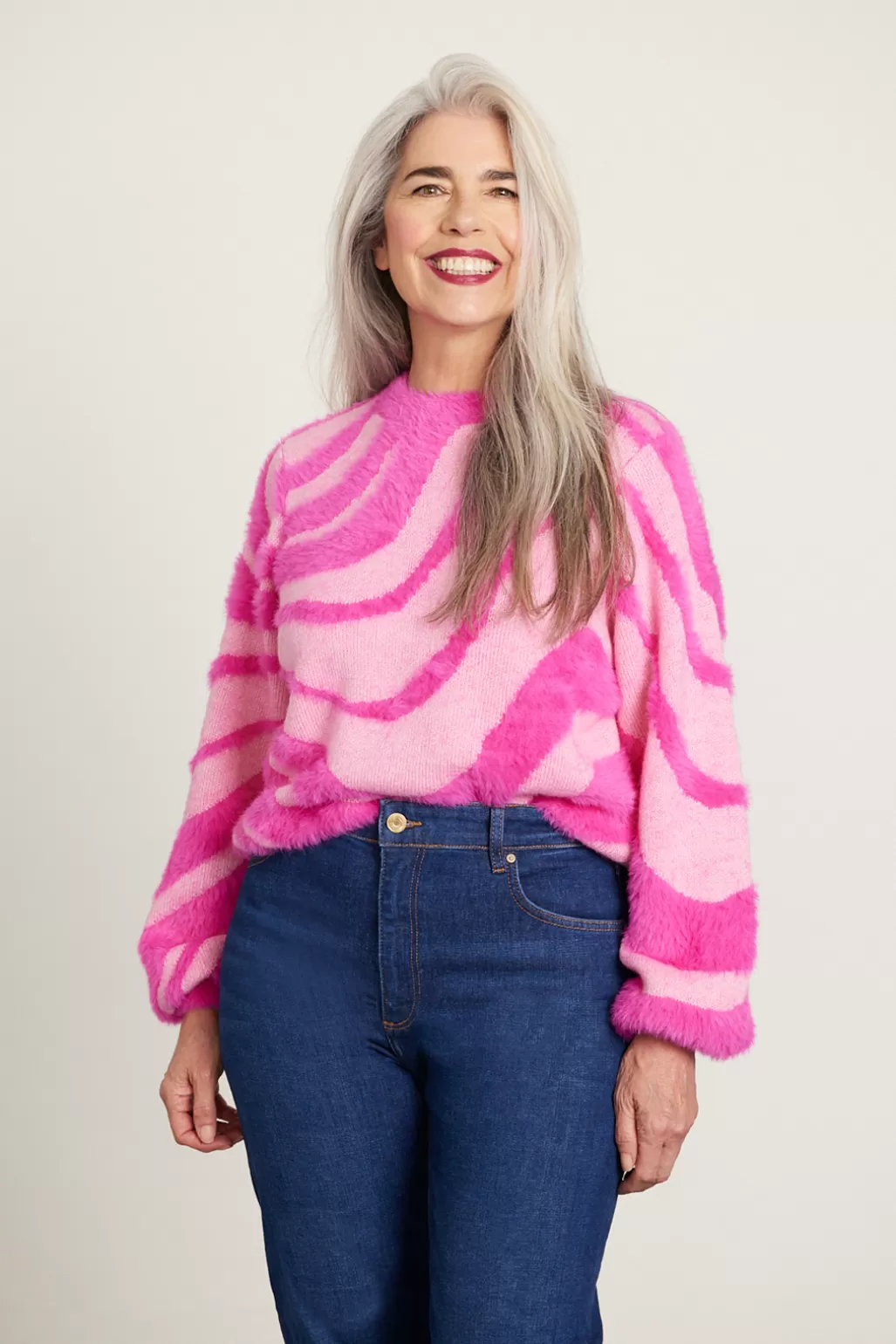 Cras Angela Swirl Pink Jumper