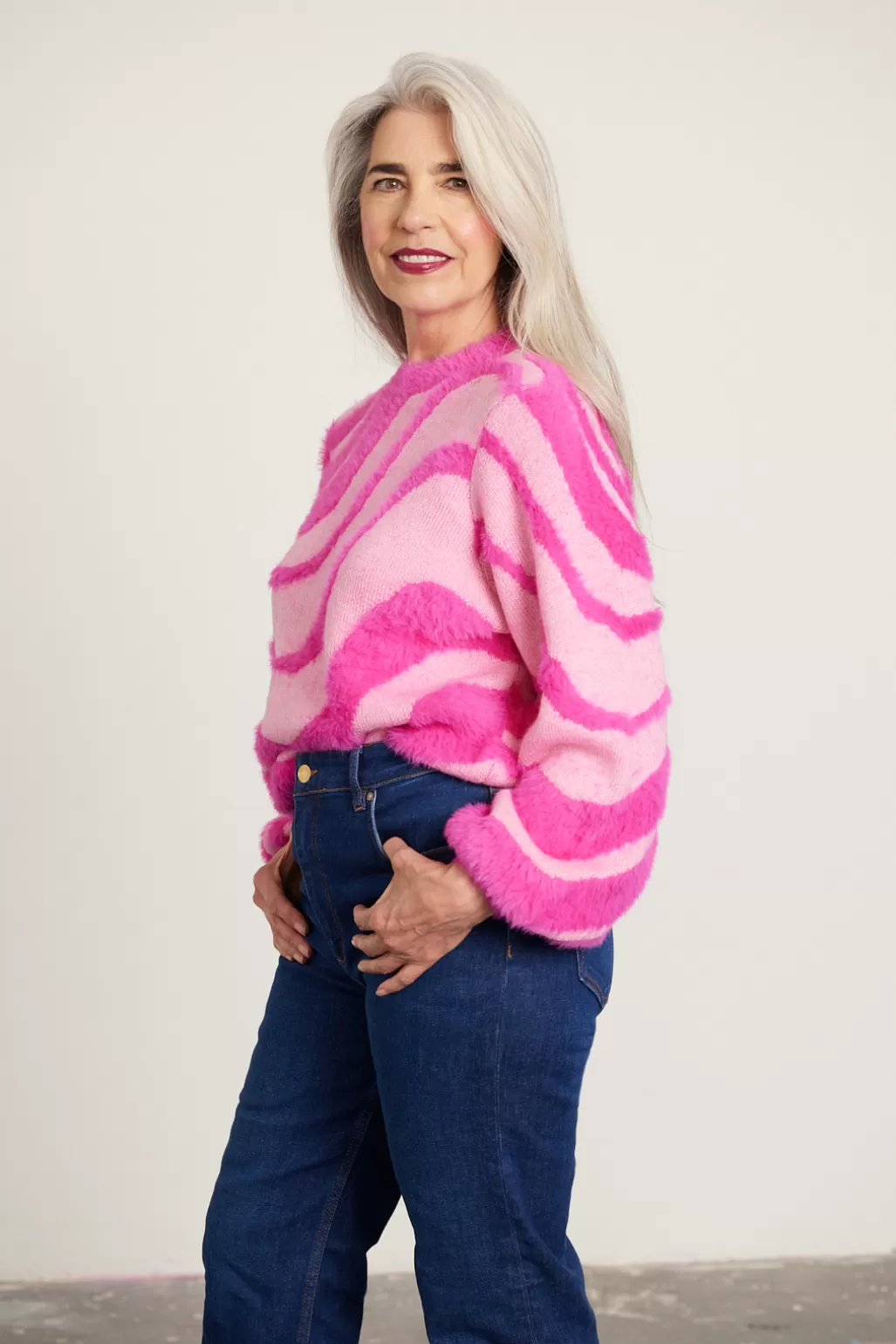 Cras Angela Swirl Pink Jumper