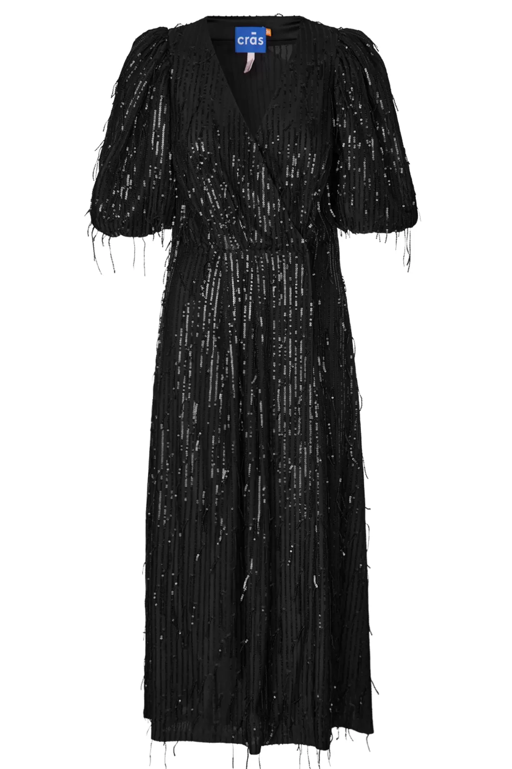 Cras Dakota Black Sequin Midi Dress