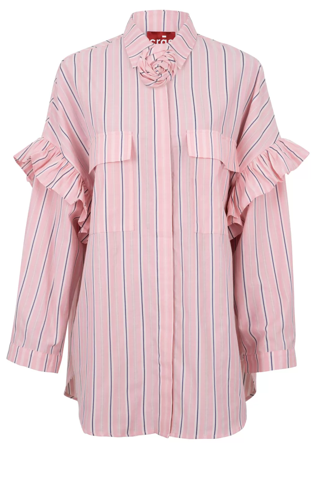 Cras Flower Pink Stripe Shirt