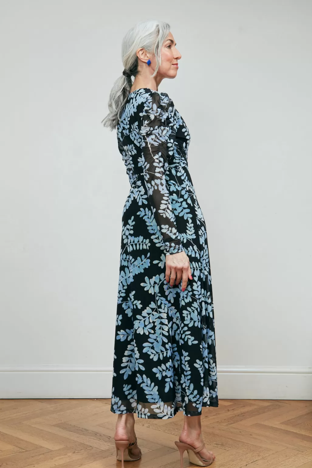 Fabienne Chapot Bella Black & Cornflower Blue Midi Dress