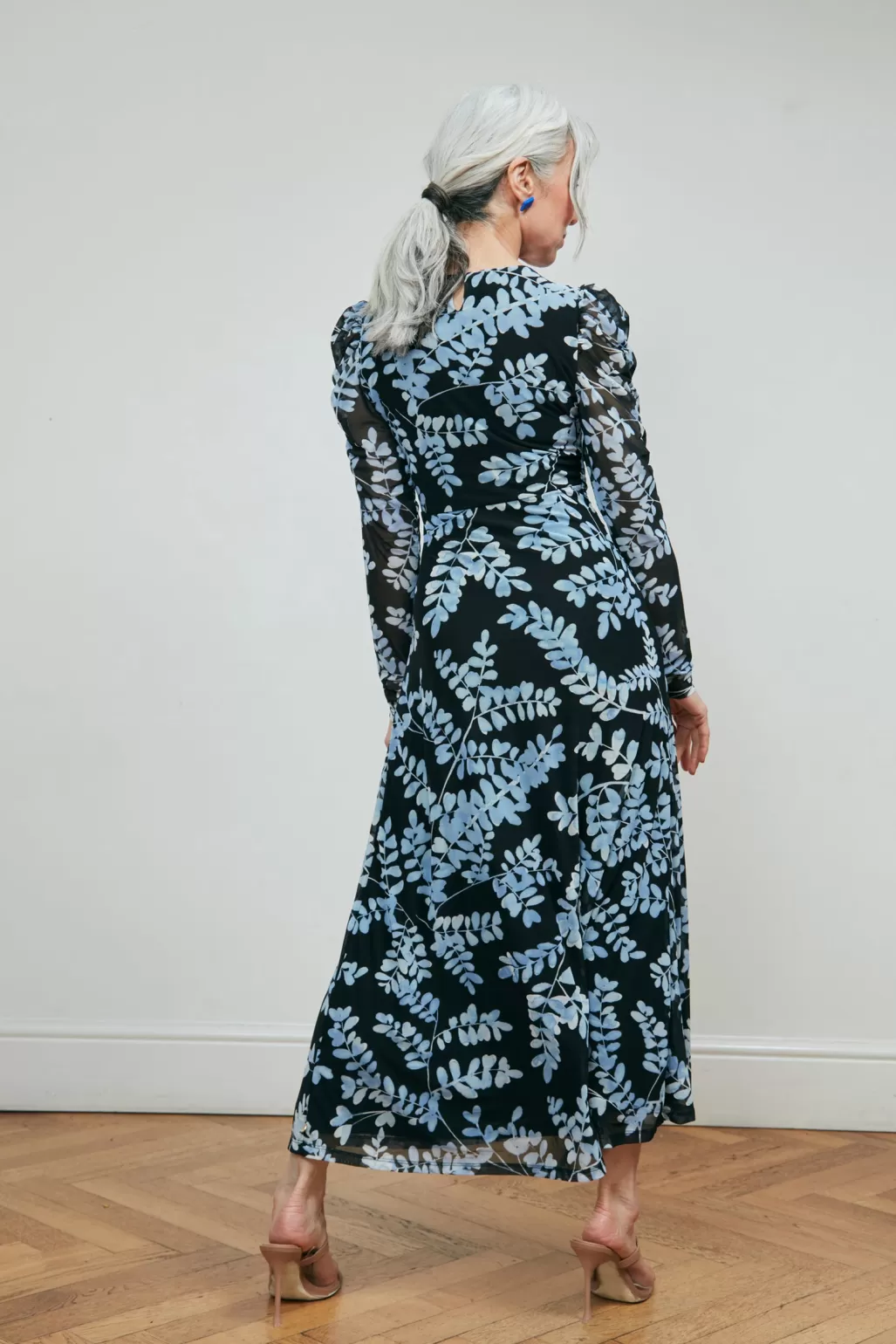 Fabienne Chapot Bella Black & Cornflower Blue Midi Dress