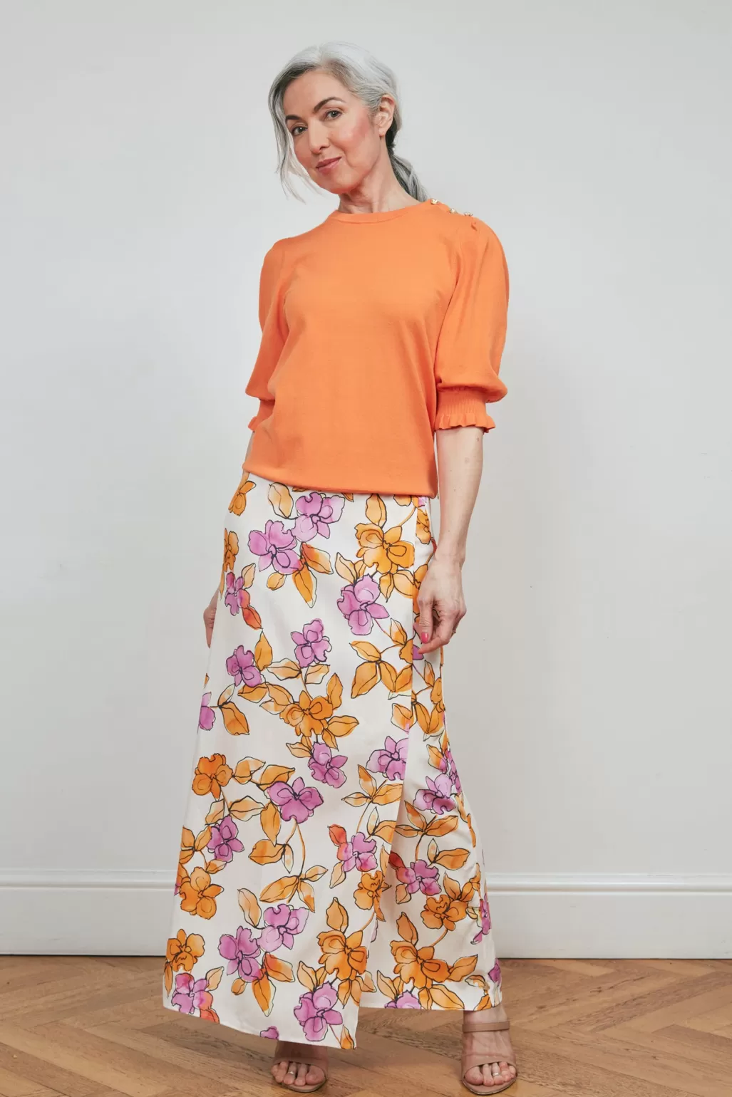 Fabienne Chapot Bobo Orchid Garden Print Midi Skirt