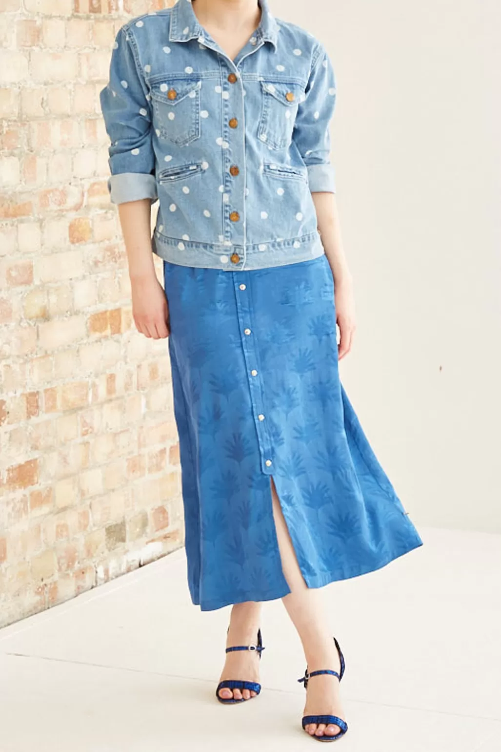 Fabienne Chapot Jacky Blue Midi Skirt