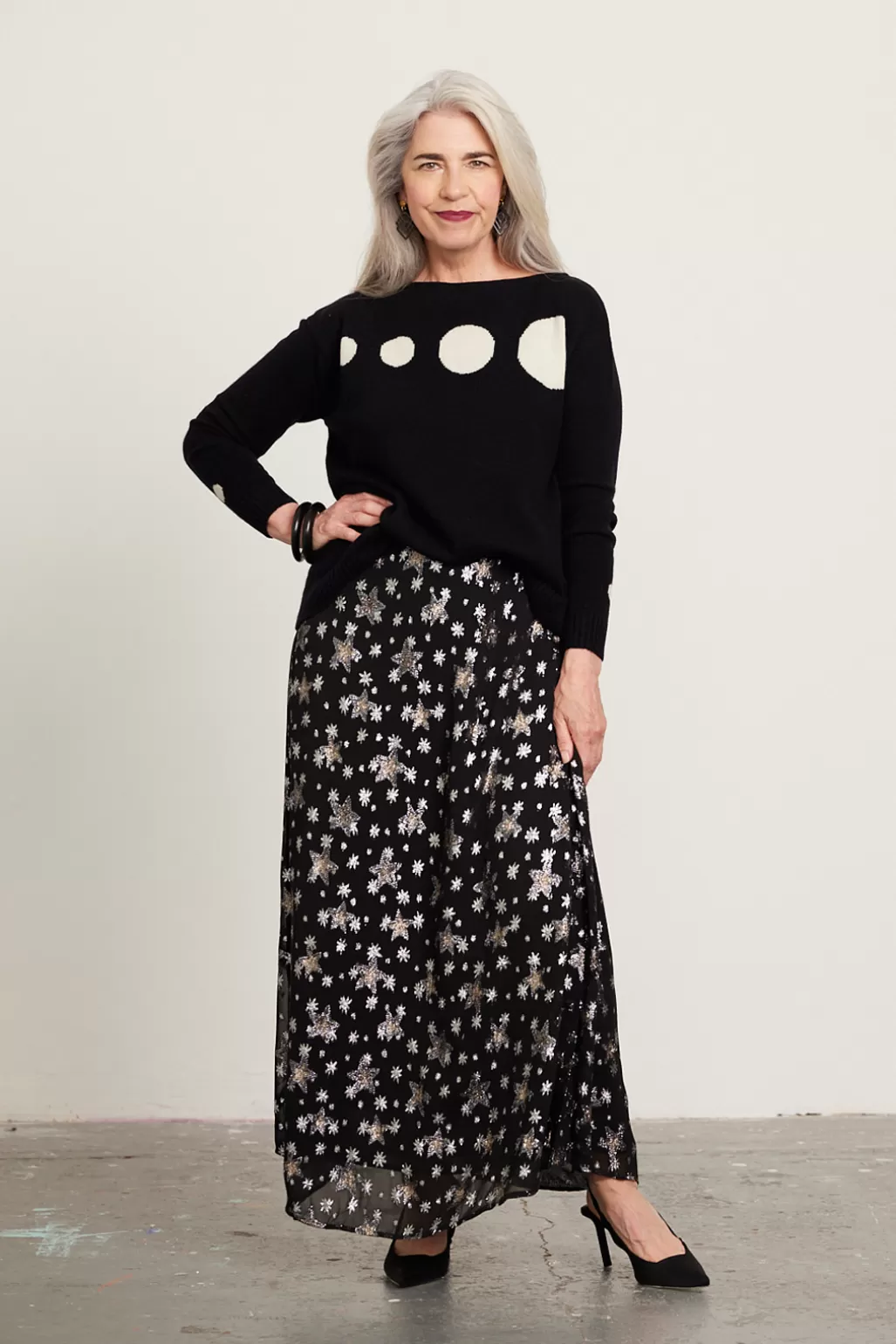 Fabienne Chapot Lydia Indi Star Lurex Midi Skirt