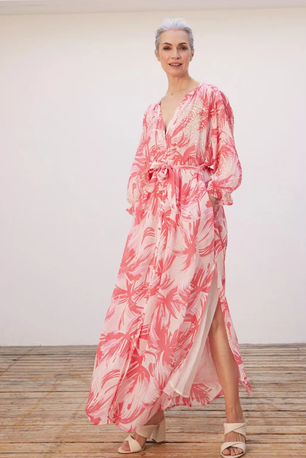 Fabienne Chapot Sardinia Palm Print Maxi Dress