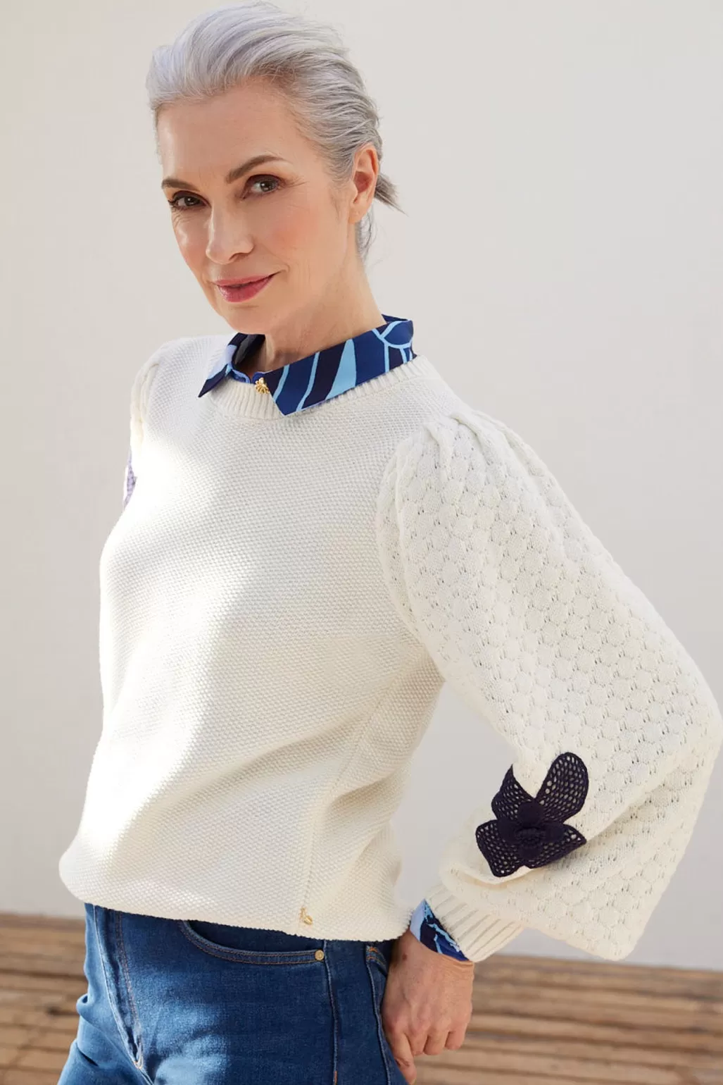 Fabienne Chapot Treboli White Embroidered Jumper