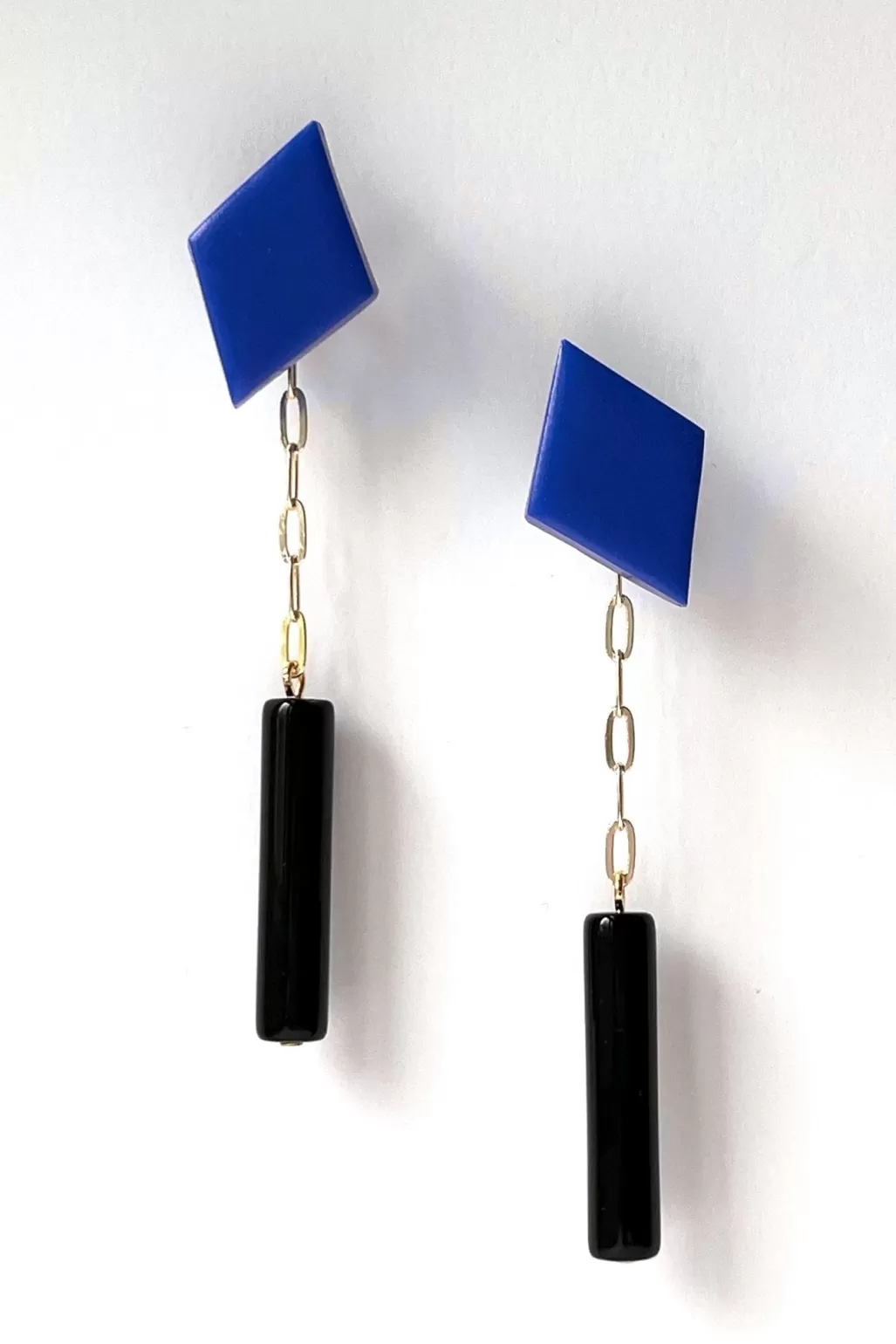 Hattie Buzzard Gaia Cobalt With Black Beads 2-in-1 Earrings