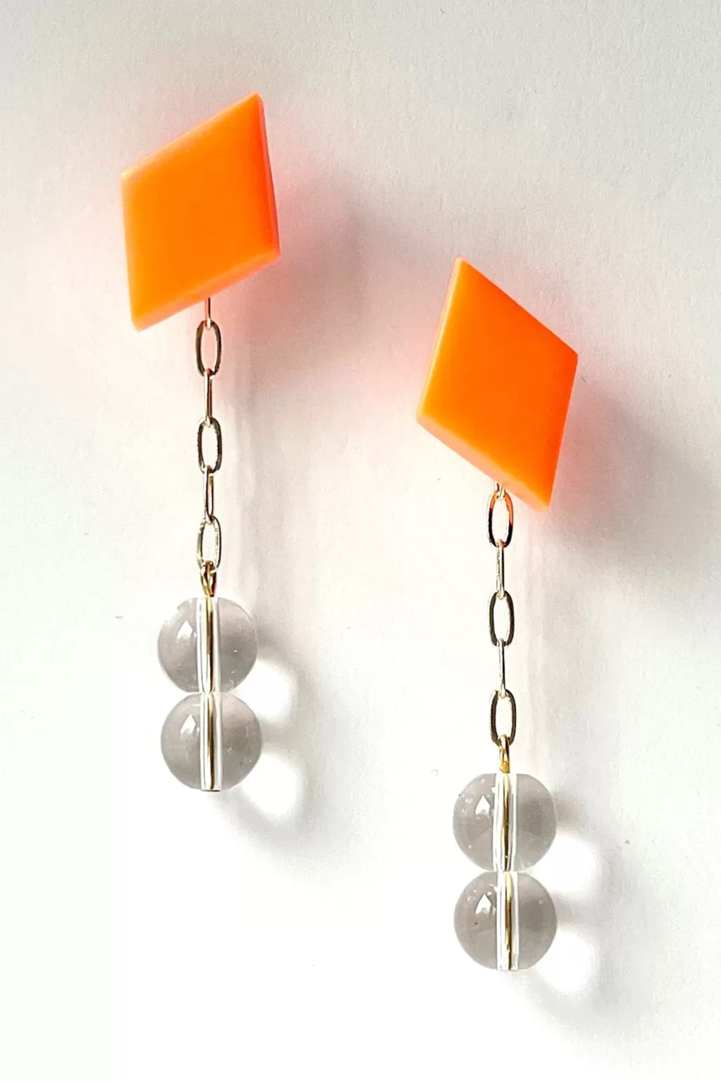 Hattie Buzzard Gaia Orange With Glass Beads 2-in-1 Earrings