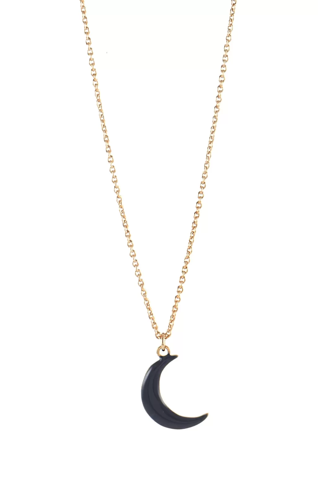 Titlee Gina Navy Crescent Moon Gold Plated Necklace