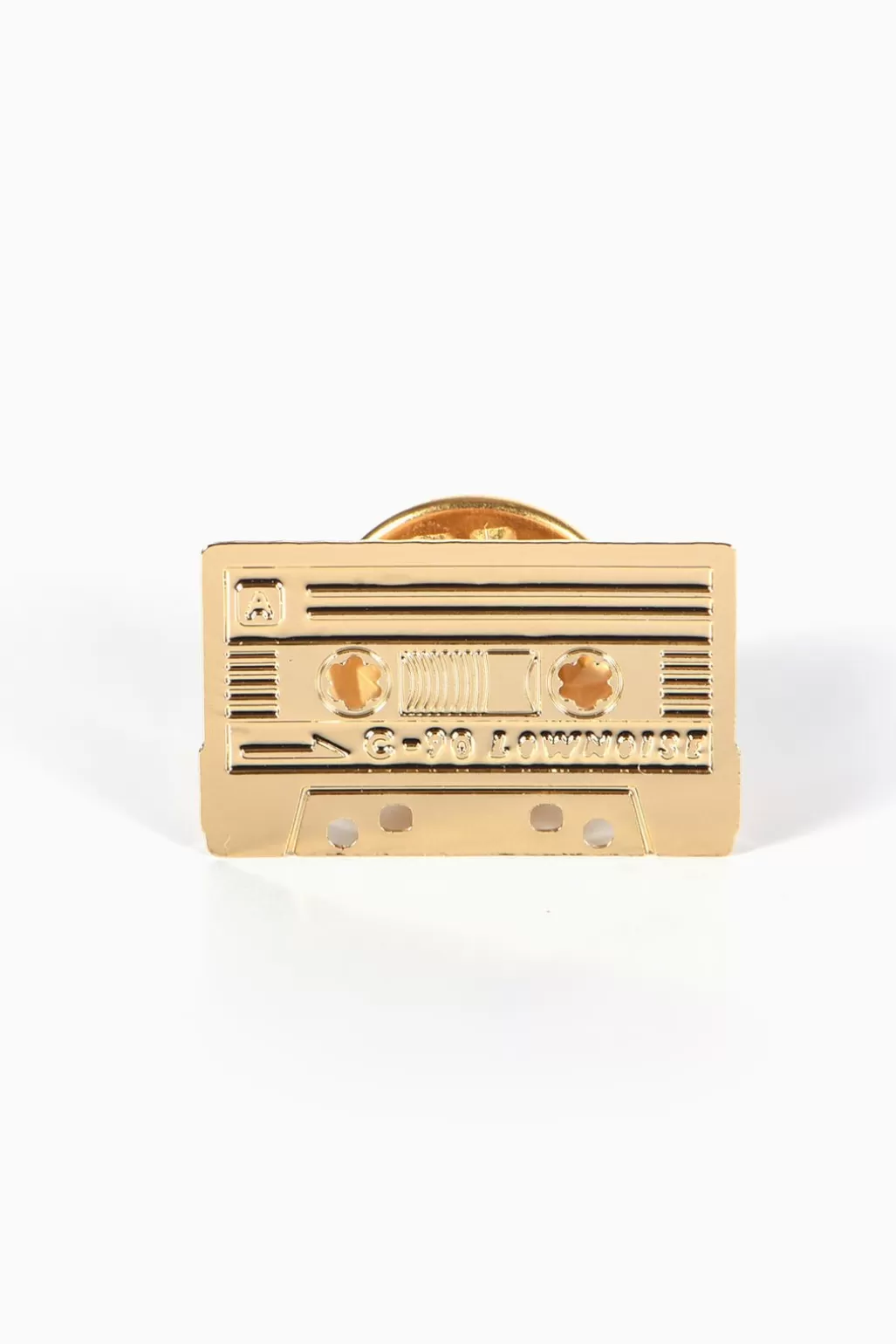 Titlee Gold Engraved Music Cassette Tape Shaped Pin