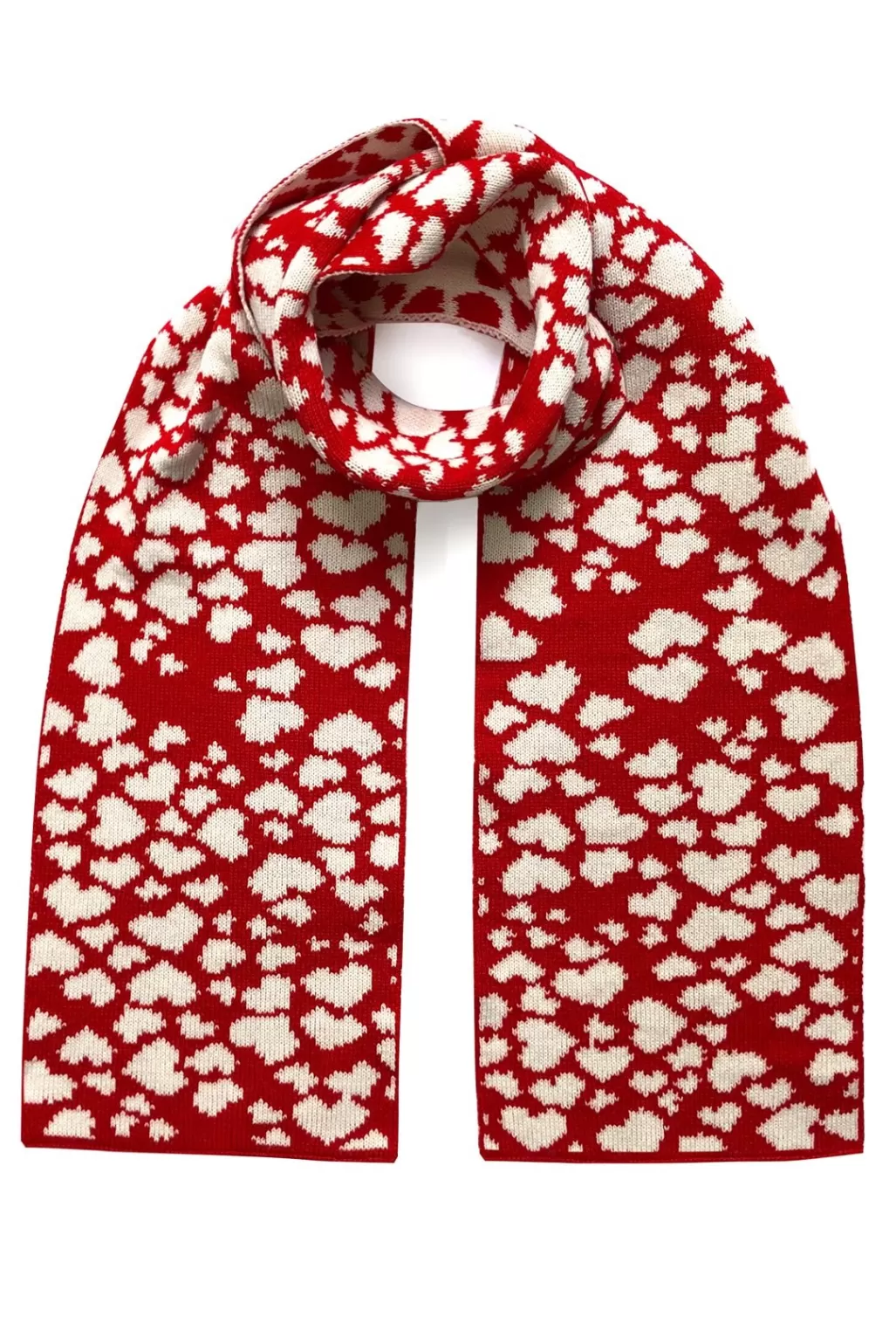 Ingmarson Hearts Wool & Cashmere Red Scarf