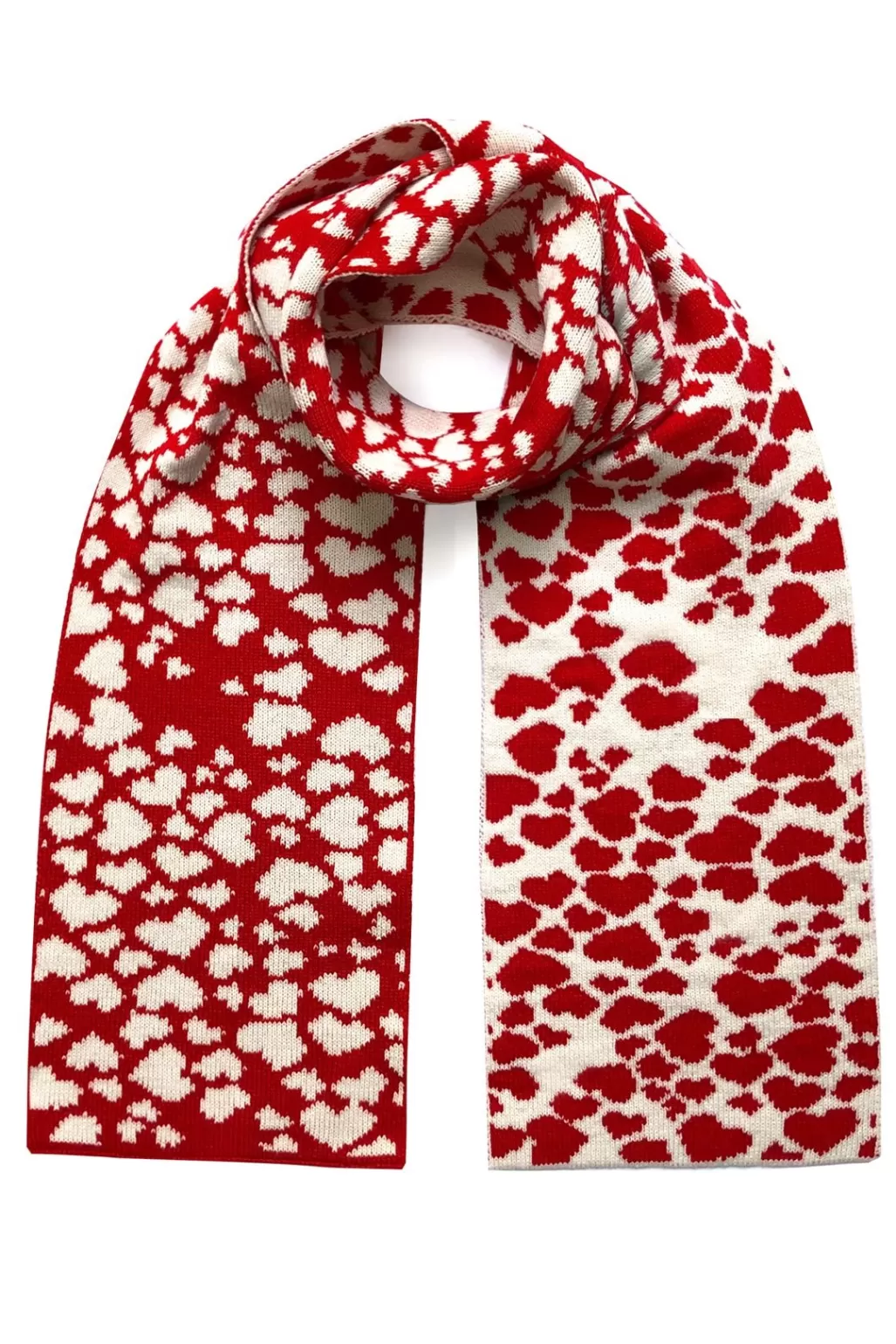 Ingmarson Hearts Wool & Cashmere Red Scarf