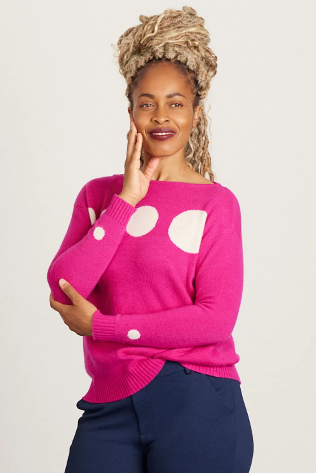 Jacynth London Neo Pink Jumper - 15% Proceeds Donated To Breast Cancer UK