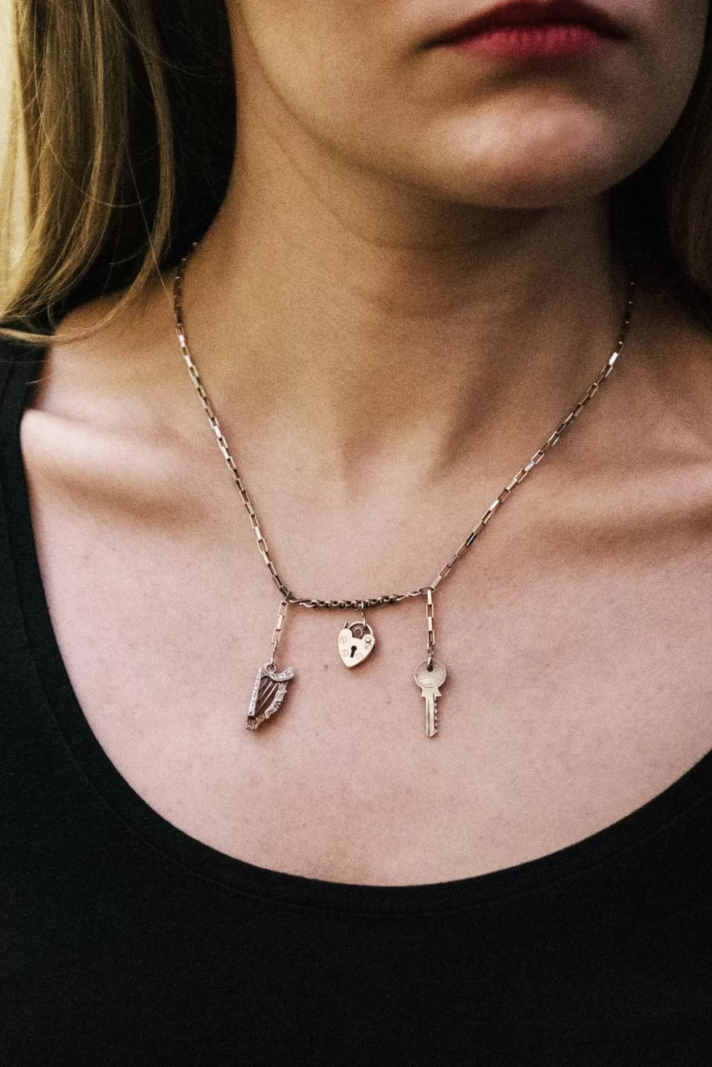 Hooked Music Is The Key To My Heart Sterling Silver One-Of-A-Kind Necklace