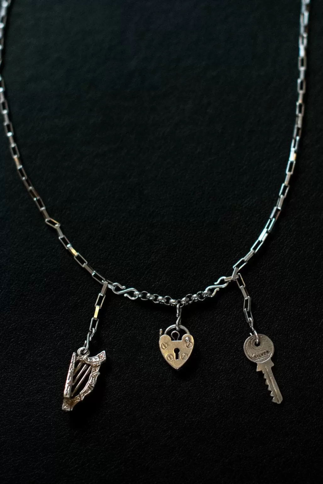 Hooked Music Is The Key To My Heart Sterling Silver One-Of-A-Kind Necklace