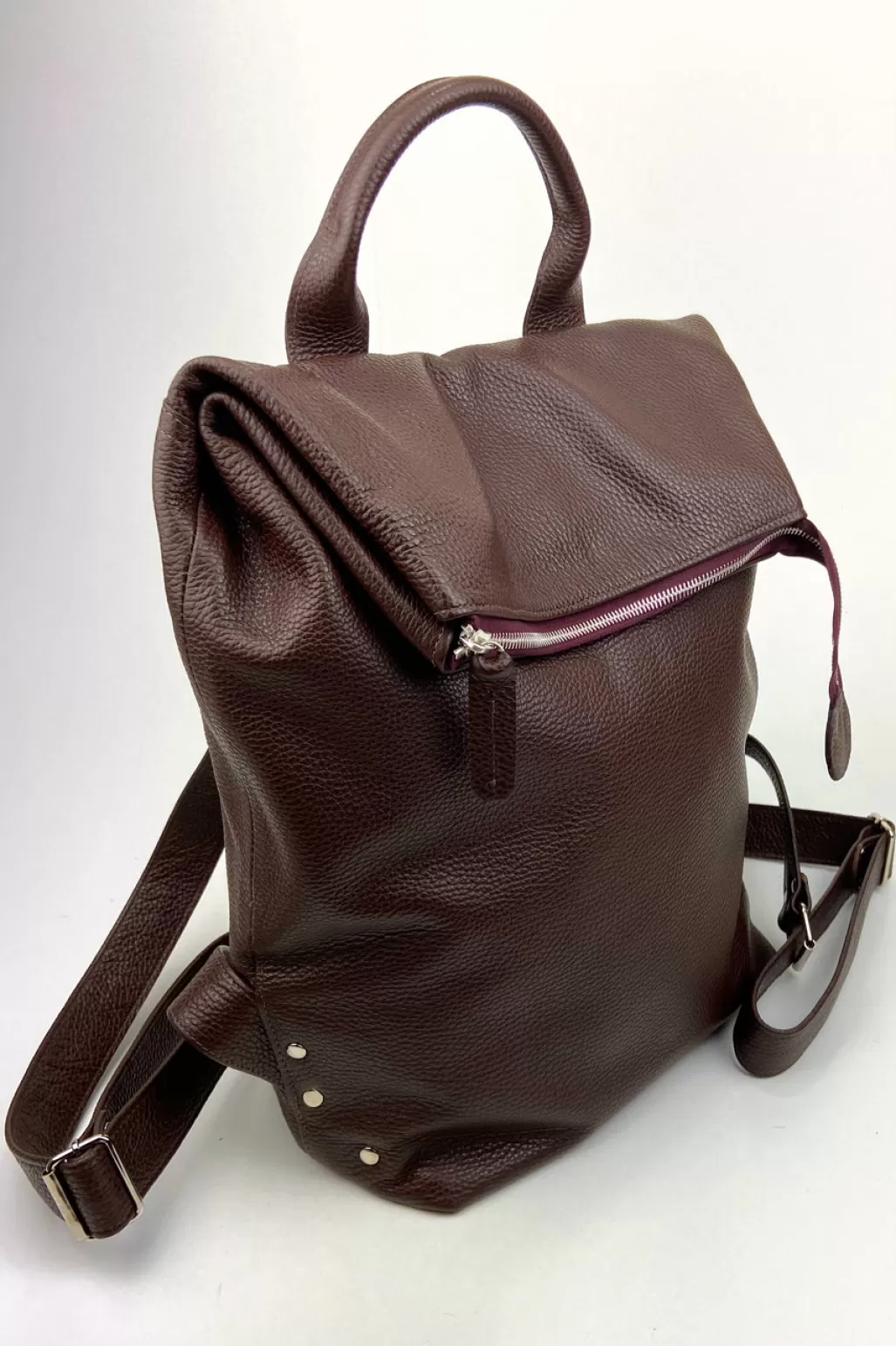 Coco Barclay Nancy Chocolate Pebble Leather Rucksack