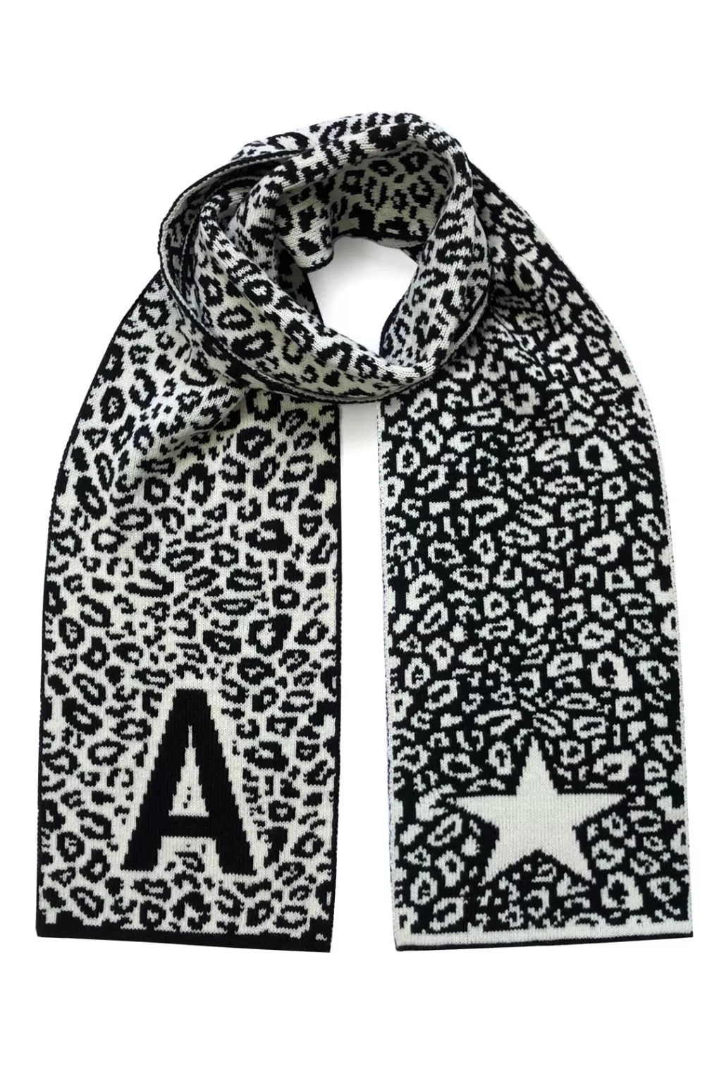 Ingmarson Personalised Initial Wool & Cashmere Black Scarf