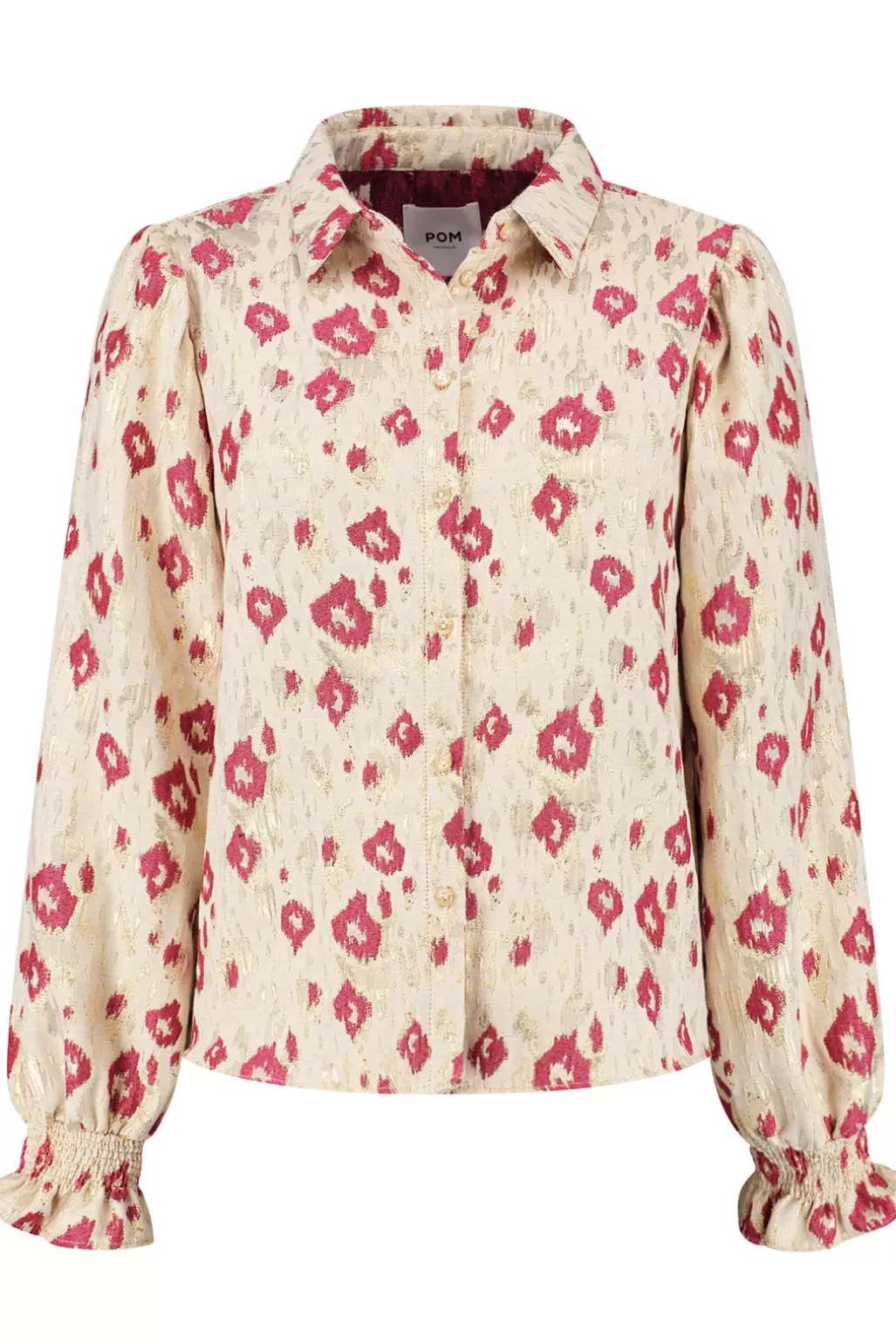 POM Amsterdam Leopard Print Shimmer Blouse