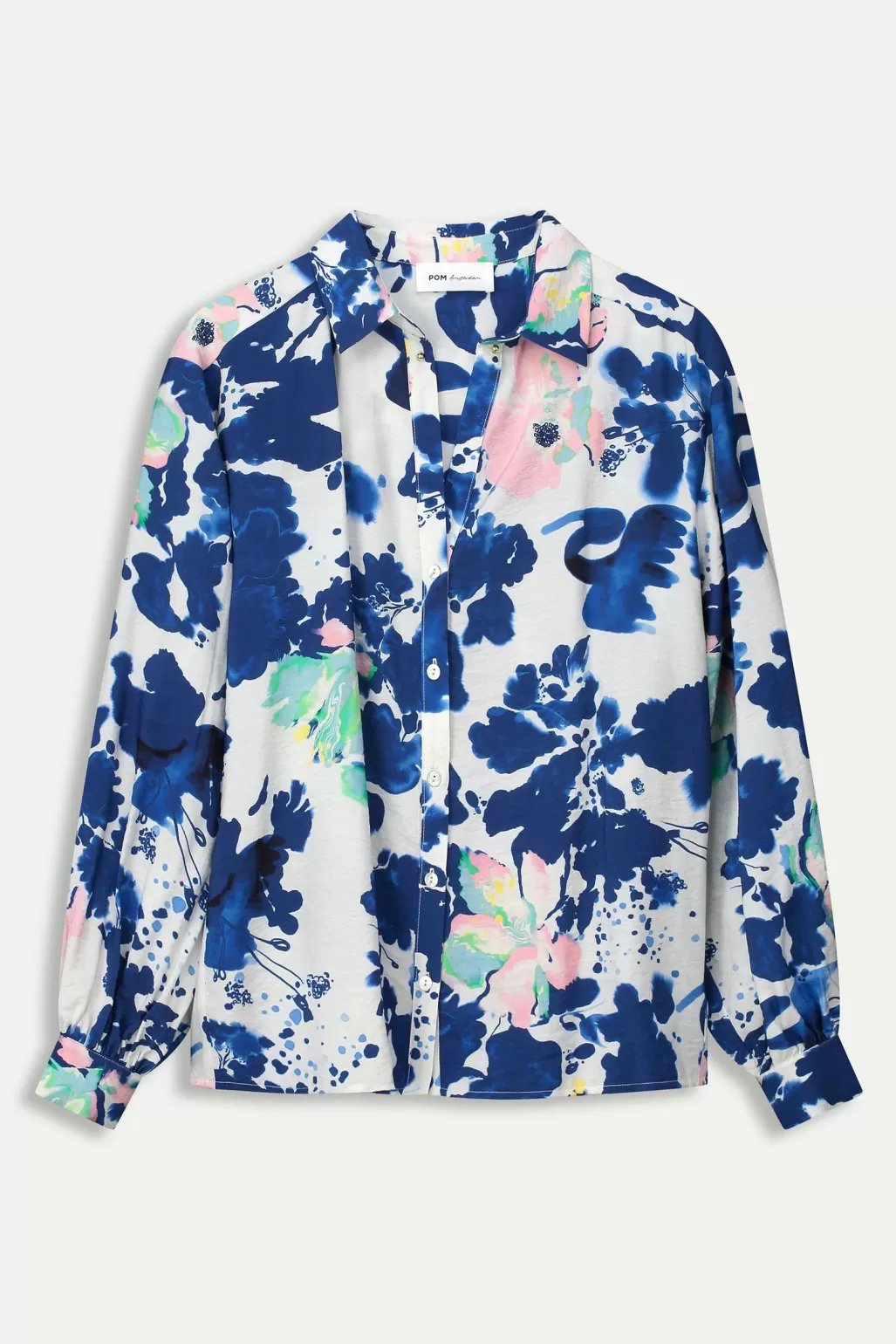 POM Amsterdam Violet Crane Birds Blue Blouse