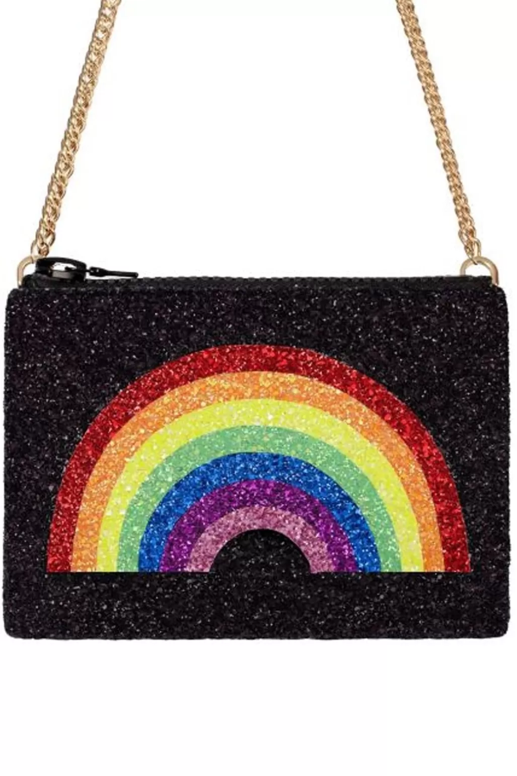 I KNOW THE QUEEN Rainbow Glitter Cross-Body Bag