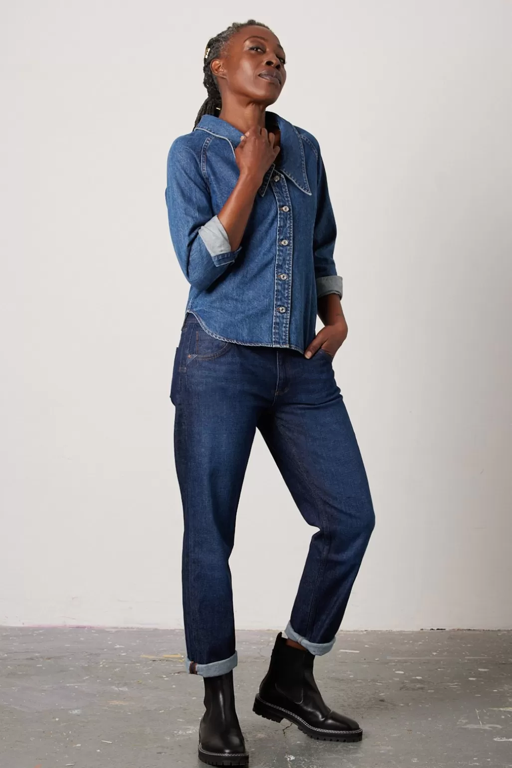 Reiko Nina Dark Blue Boyfriend Jeans