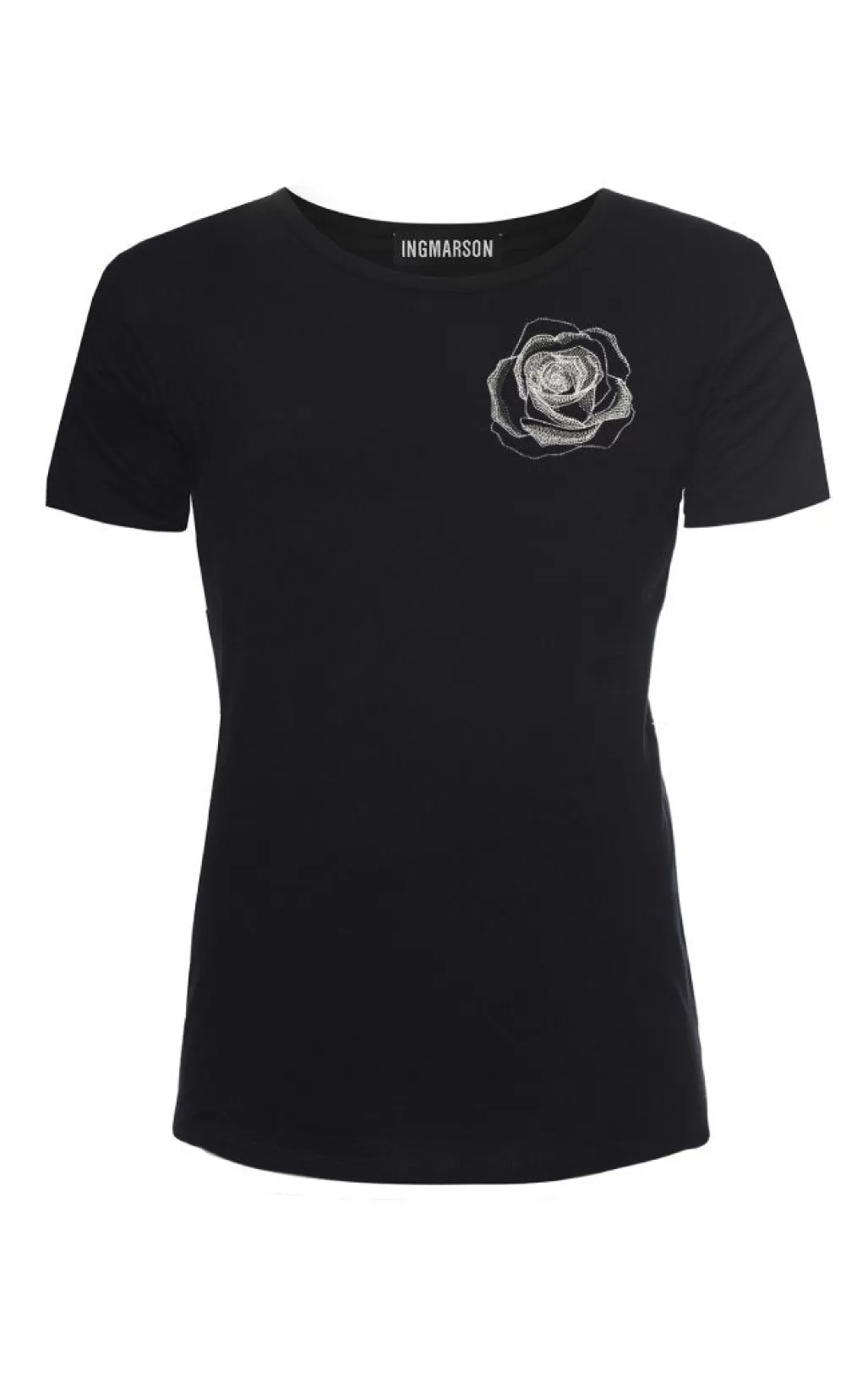 Ingmarson Rose Embroidered T-Shirt Black