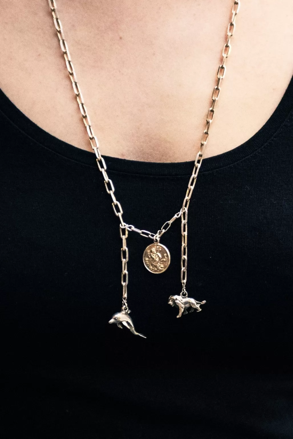 Hooked Safe Travels On Land And Sea Sterling Silver One-Of-A-Kind Necklace