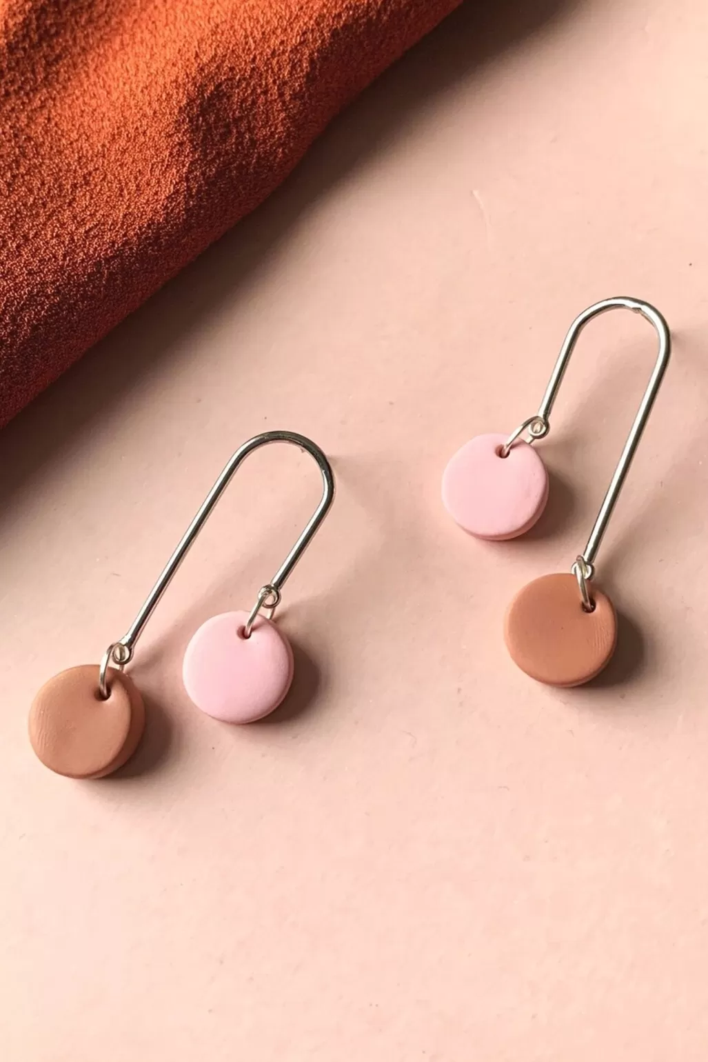 Cloud + Clay Sienna Circles Pink Earrings