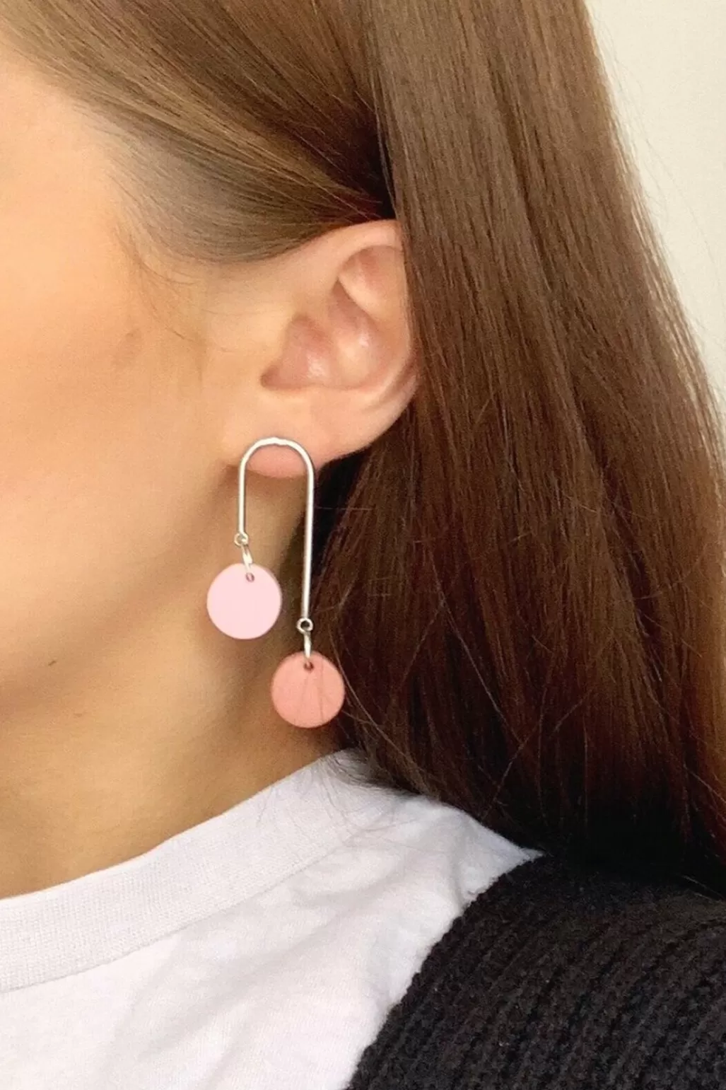 Cloud + Clay Sienna Circles Pink Earrings