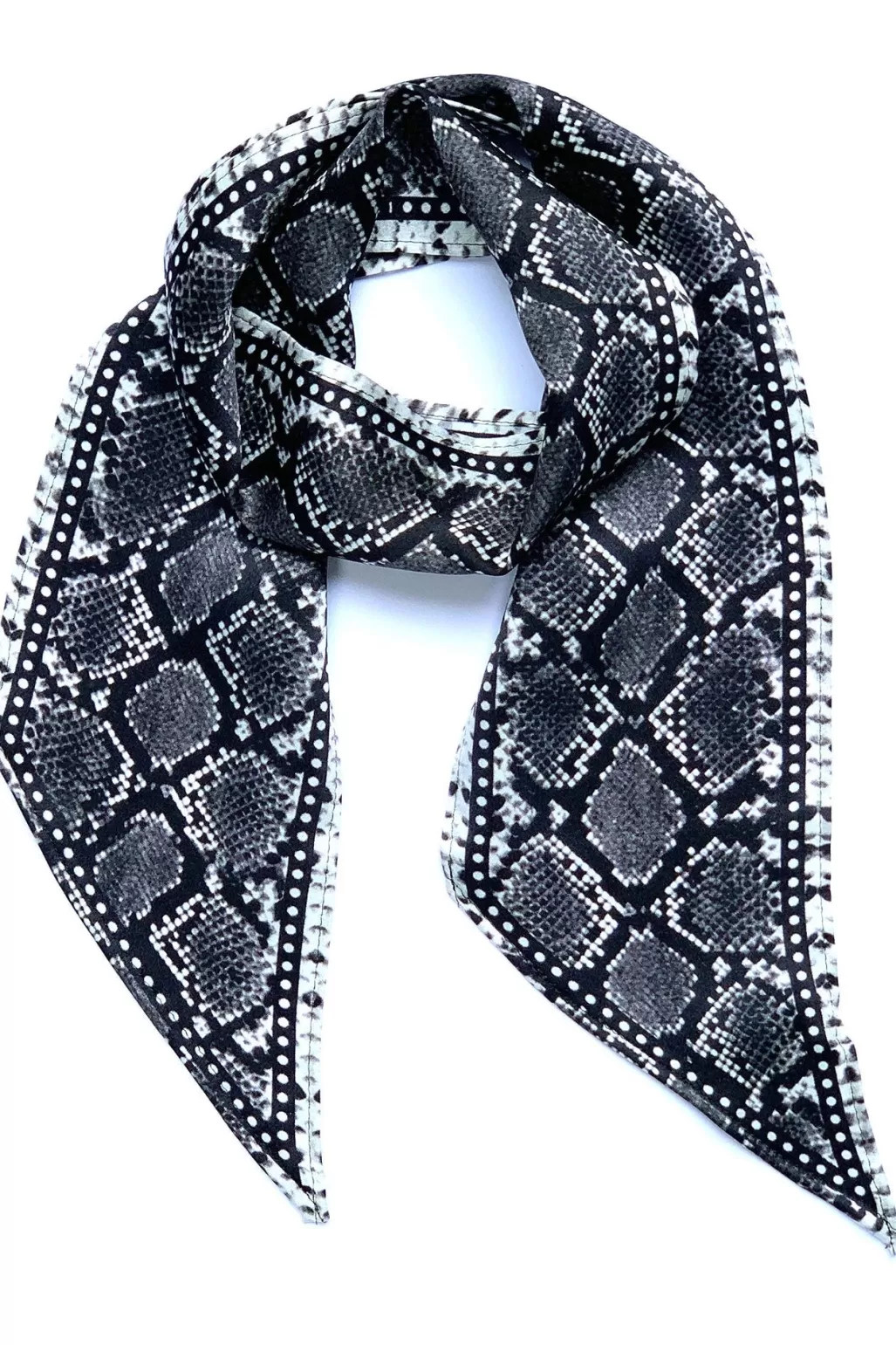 Ingmarson Snakeskin Silk Neck Scarf Grey