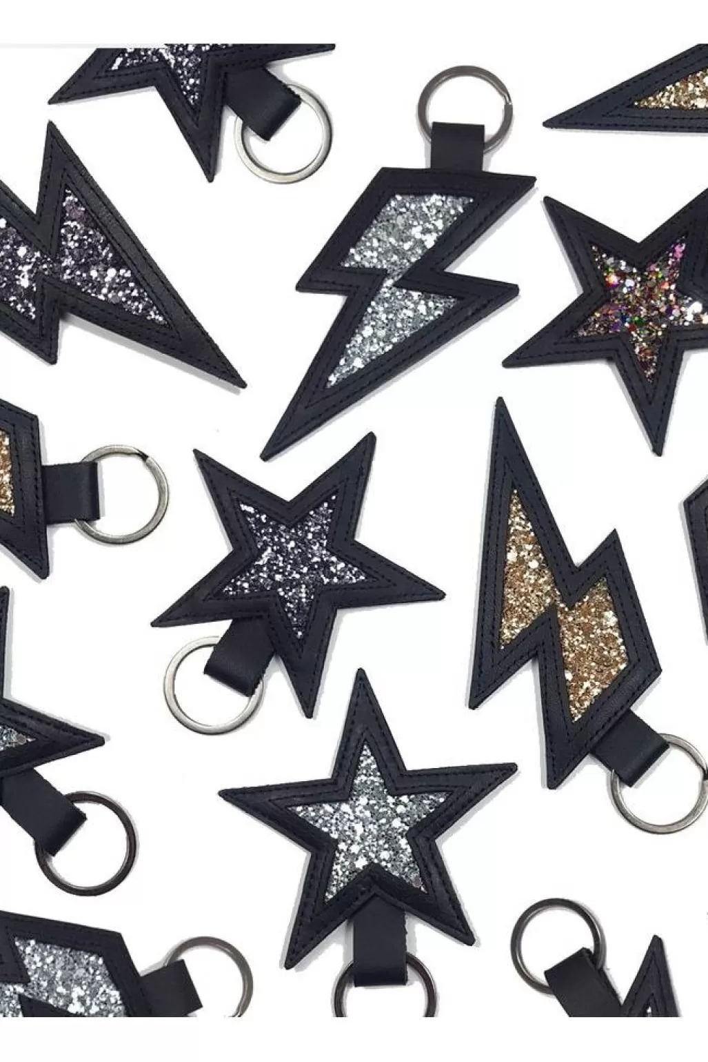 Dark Horse Ornament Stardust Leather And Glitter Keyring