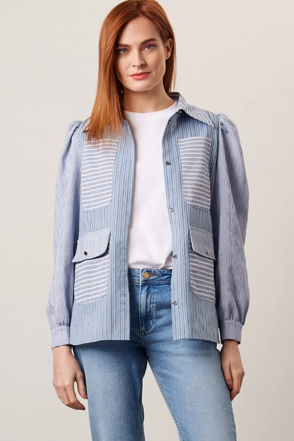 Stella Nova Aio Light Blue Striped Shirt