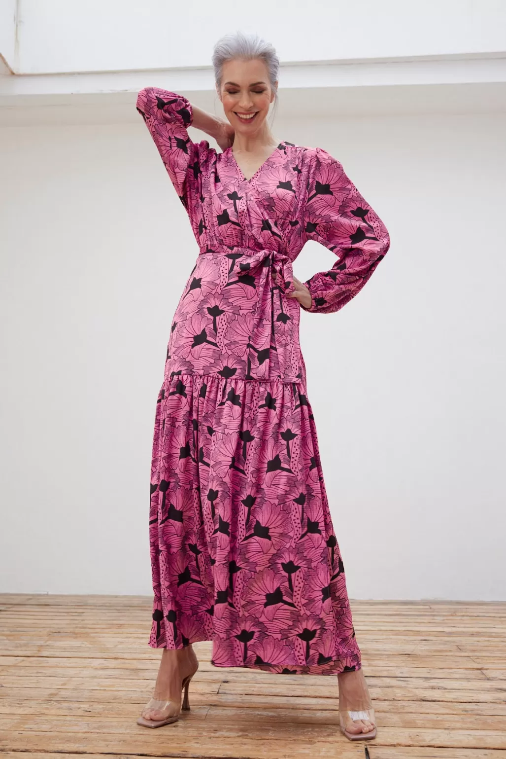 Stella Nova Tyra My Pink Flowers Maxi Dress