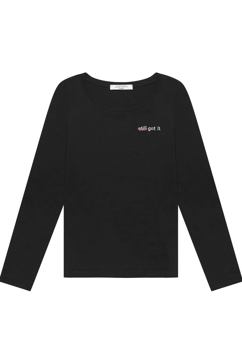 The Bias Cut Strike Out Ageism Charity Black Long-Sleeved T-Shirt (3 Slogan Options)