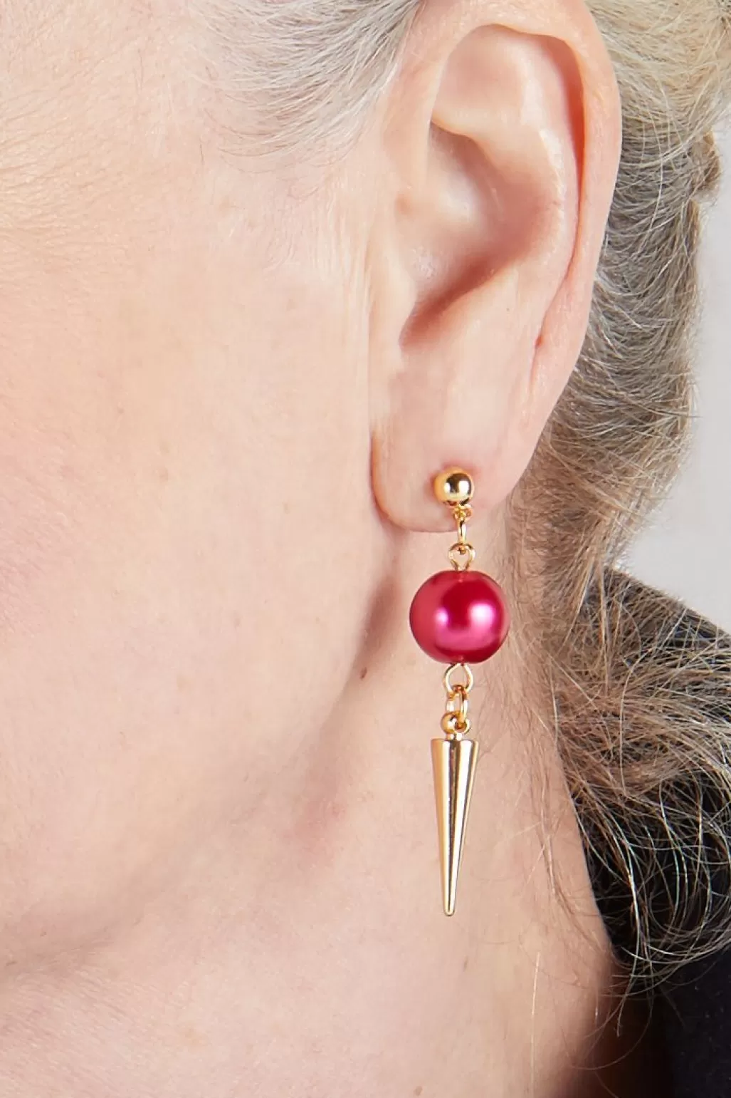 Dark Horse Ornament Strike Out Ageism Charity Crystal Pink Pearl & Gold Plated Spike Earrings