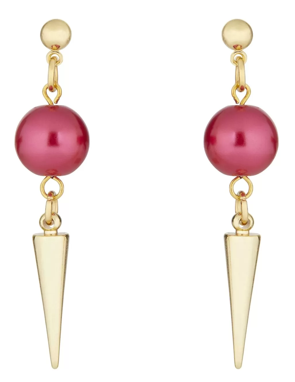 Dark Horse Ornament Strike Out Ageism Charity Crystal Pink Pearl & Gold Plated Spike Earrings