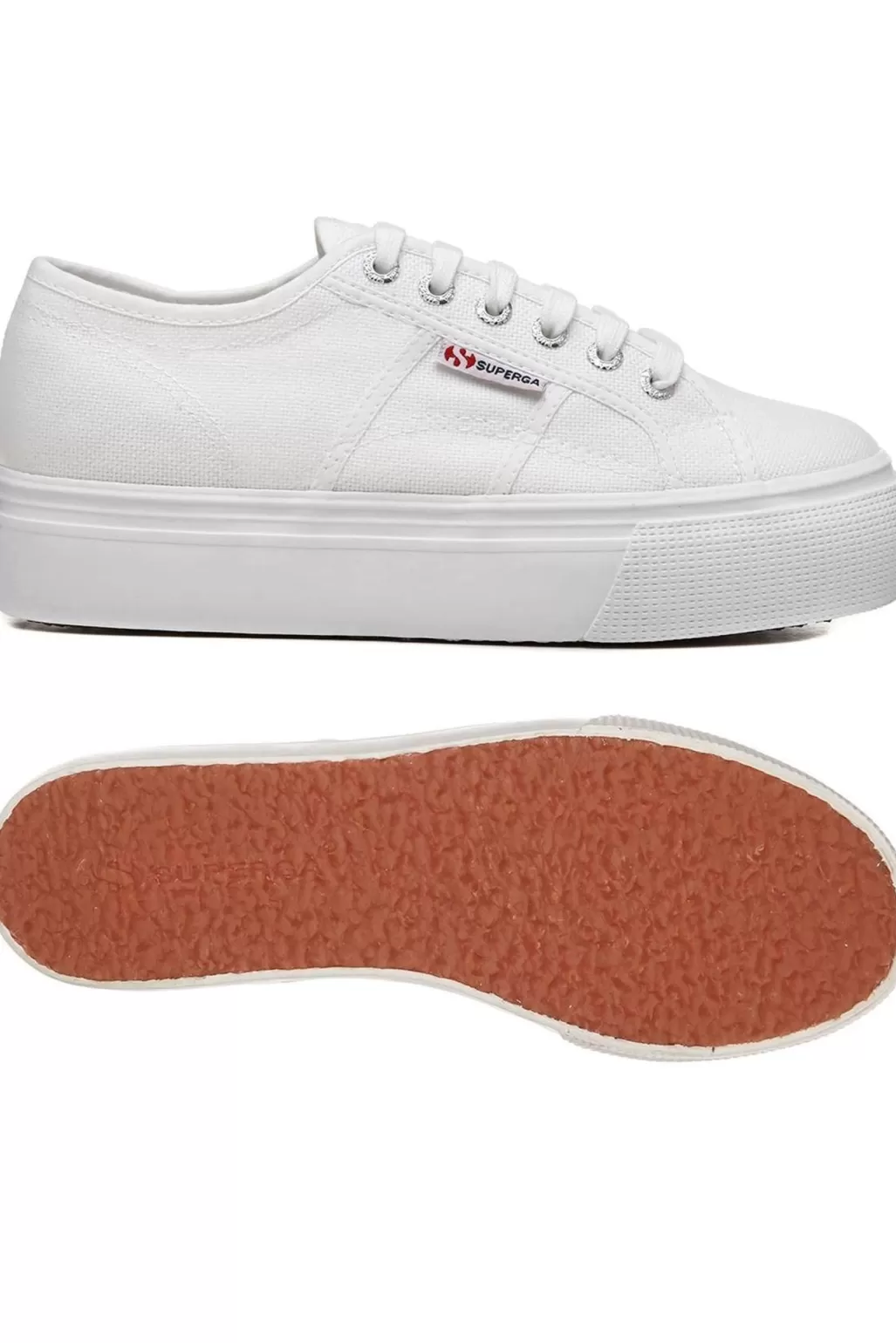 Superga 2790 Linea Up & Down White Flatform Trainers