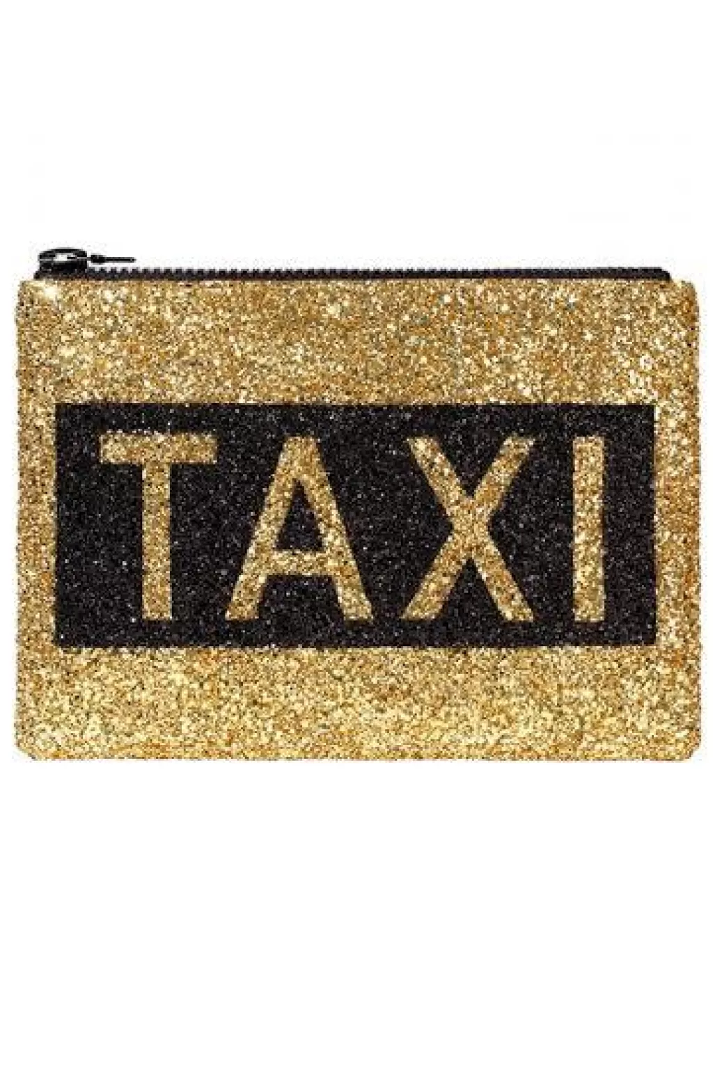 I KNOW THE QUEEN Taxi Glitter Clutch Bag