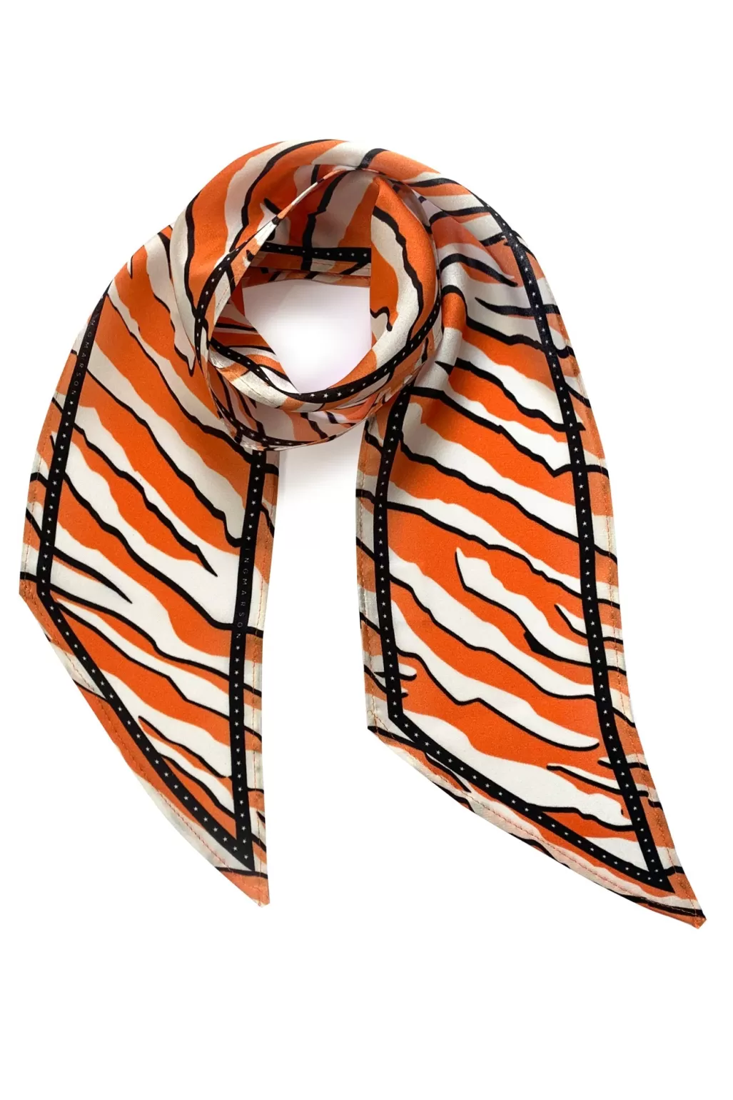 Ingmarson Tiger Orange Silk Neck Scarf