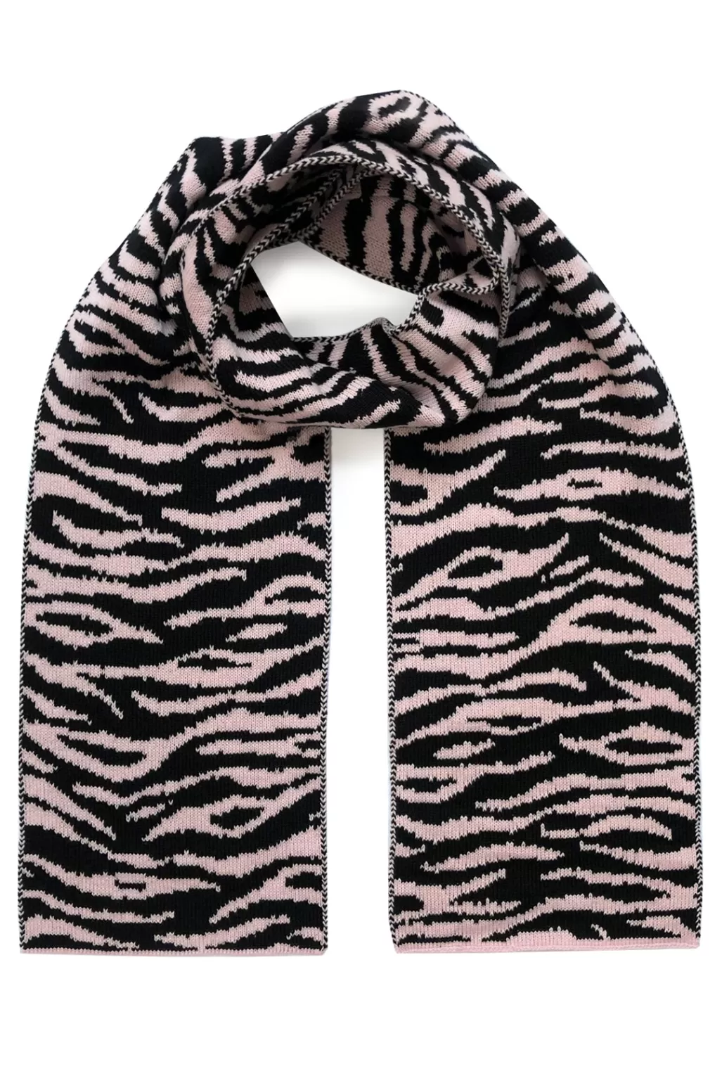 Ingmarson Tiger Stripe Wool & Cashmere Baby Pink Scarf